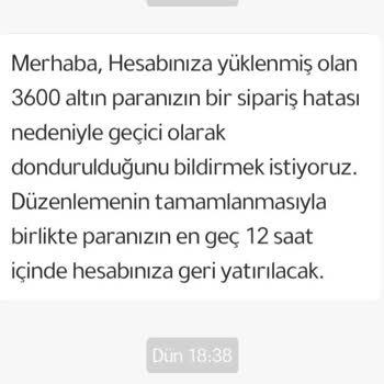 Weplay Altın Yükleme Sorunu