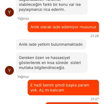 Migros Yemek Ücret İademi Yapmıyor