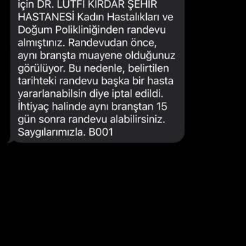 MHRS (Merkezi Hekim Randevu Sistemi) Hastane Randevumun İzinsiz İptal Edilmesine İlişkin Şikayet