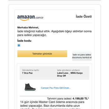 Amazon Online Satış Sitesinde Yaşanan Ürün İade Süreci Sorunları