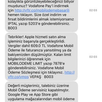 Vodafone Mobil Ödememden Harcama Yapılıyor