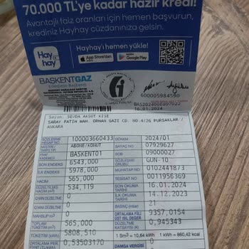 Başkent Doğalgaz Ankara Pursaklar'daki Doğalgaz Faturamda 330 M³ Hata!