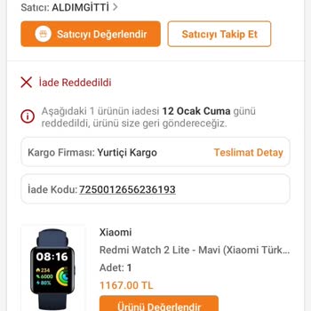 Trendyol Elektronik Eşya İadesi