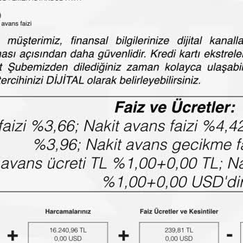 Ziraat Bankası Sebepsiz Taksitli Nakit Avans Faizi Alması