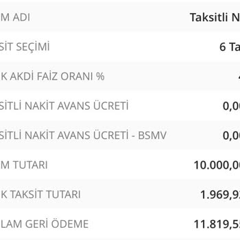 Denizbank Faizsiz 10 Bin TL Nakit Avans