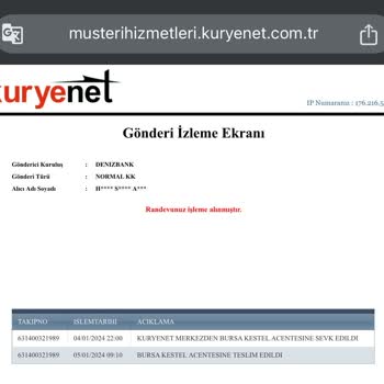 Kuryenet Teslimat Sorunu Denizbank Ve Yapı Kredi
