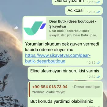 Dear Butik (deearboutique) Online Alışverişte Kötü Tecrübe