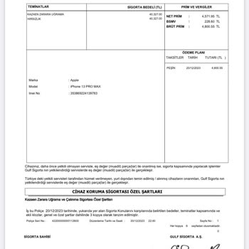 Sigortam.net Cep Telefonu Sigortası İptal Süreci Hakkında Şikayet