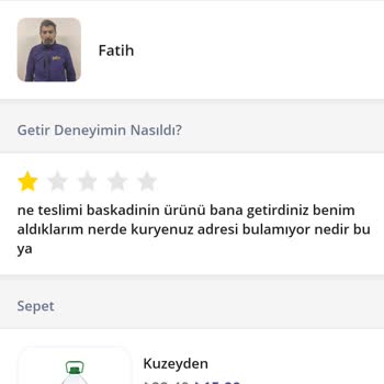 Getir Büyük Firma Hatası