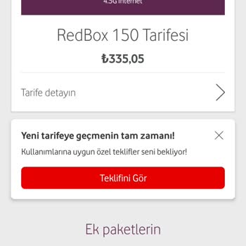 Vodafone Redbox, Habersiz Paket Yenileme