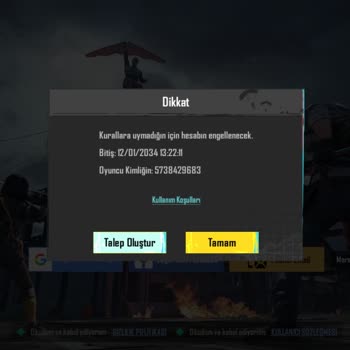 PUBG (Pubgmobile.com) Hesabım Ban Yedi