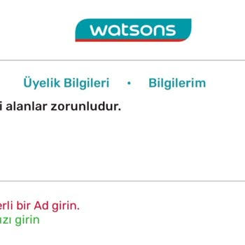 Watsons Geçersiz İsim-soy İsim Hatası