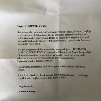 Adidas Montun İçerisindeki Tüyler Çıkıyor, Hatalı Ürün.