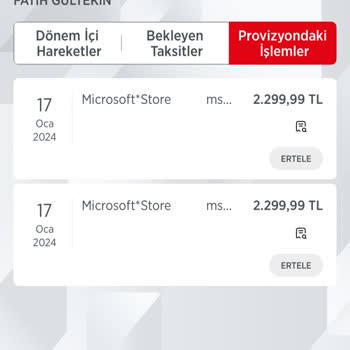 Microsoft İzinsiz Çekim Hesaptan