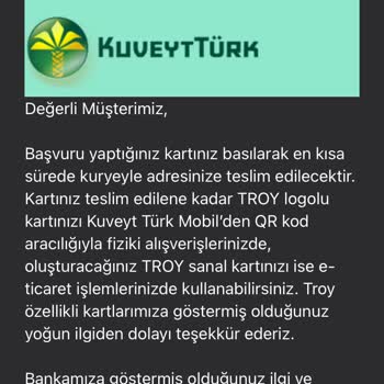 Kuveyt Türk Troy Kart Bulamama Serüvenim