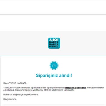 A101 Verdiğim Siparişi İptal Talep Ettim İptal Etmiyor
