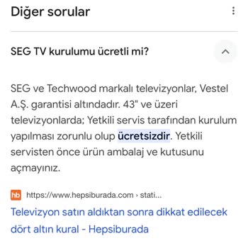 SEG TV Kurulum Ücreti Hayal Kırıklığı
