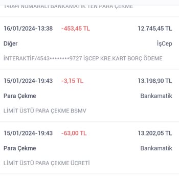 İş Bankası Haksız Yere Limit Üstü Diye Para Kesti