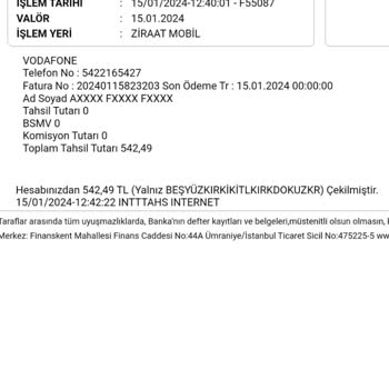Vodafone Yanlış Fatura Ödedik Paramızın İadesini İstiyorum