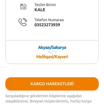 Yurtiçi Kargo Kale Şubesi Teslimat Sorunu