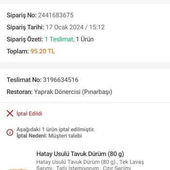 Trendyol İptalin Kabulü Ve Ücret İadesinin Yapılmaması