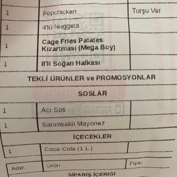Popeyes'dan Sipariş Ettim