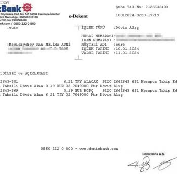 Denizbank Döviz Hesabımdan Bilgim Dışında Yapılan Kesinti...