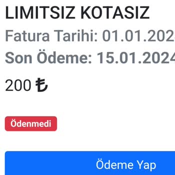 Fahiş Fatura Tıklanet İnternet
