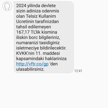 Vodafone 2024 Yılına Ait Telsiz Kullanım Ücretini 160 TL Çıkarması