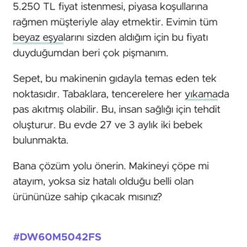 Samsung Bulaşık Makinesinin 1 2 Ay İçinde Sepetlerinin Paslanması