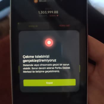 Paribu Paramı Çekemiyorum Hata Alıyorum