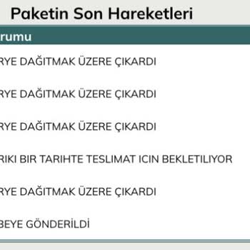 UPS Türkiye 7 Gündür Dağıtıma Çıkıp Tarafıma Teslim Edilemeyen Kargo.
