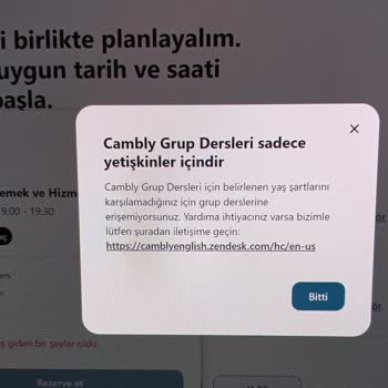 Cambly 21 Yaş İbaresi