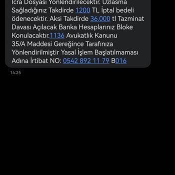 HINTELHB (SMS) Yanıltıcı İcra Tehditi Ve Haksız Tazminat Talebi