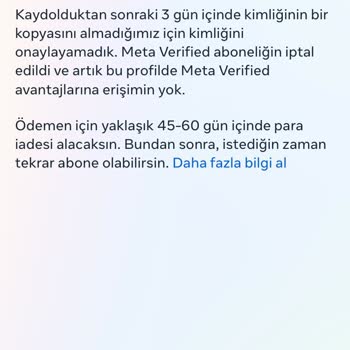 Instagram Meta Parayı Alıp Hata Deyip 45 Gün Sonra İade Diyor