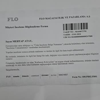 FLO Ayakkabı FLO Mağazasının Ayakkabıdaki Kusuru Kabul Etmemesi