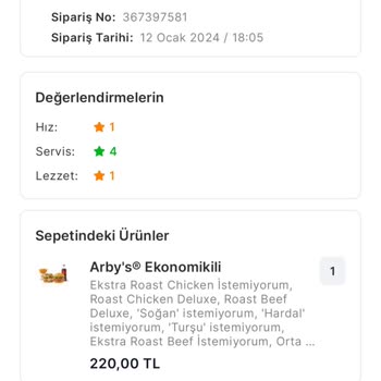 Migros Yemek Geç Gelen Sipariş
