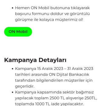 On Dijital Bankacılık Onbank (burganbank) Kampanya Ödülünü Vermedi