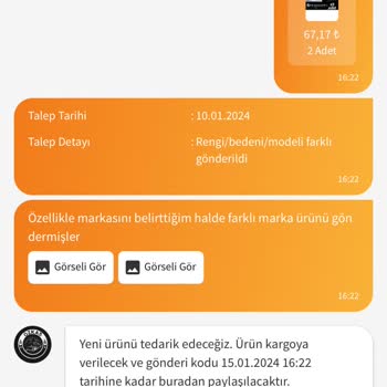 Özkaş Garage Trendyol Özkaş Mağazasının Ürün Tedariği Olmadığı Halde Oyalaması
