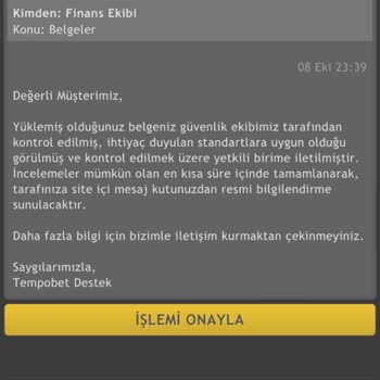Tempobet İşlem Mağduriyeti