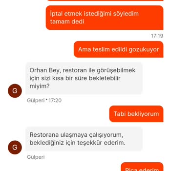 Migros Yemek De Verilen Sipariş Teslim Edilmeden Edildi Konumu