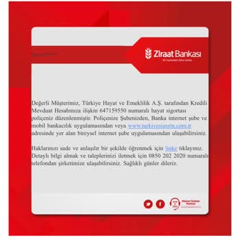 Türkiye Hayat Sigorta A. Ş. Ve Ziraat Bankası