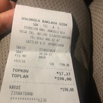 Usluoğlu Baklavacılık Samsun Usluoğlu Baklava, Hayal Kırıklığı