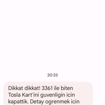 Tosla Kartım Durduk Yere Kapatıldı