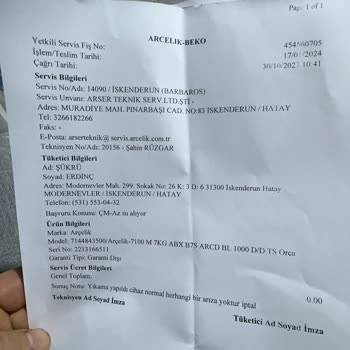 Arçelik Çamaşır Makinesi Kurutmama Yapmaması Arıza Lambası Yanması