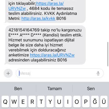 Aras Kargo Teslim Edildiğini Söyleyen Ama Edilmeyen Kargo