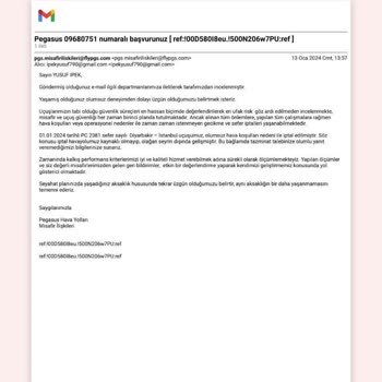 Pegasus Hava Yolları İptal Edilen Ucusun Biletinin Satılması