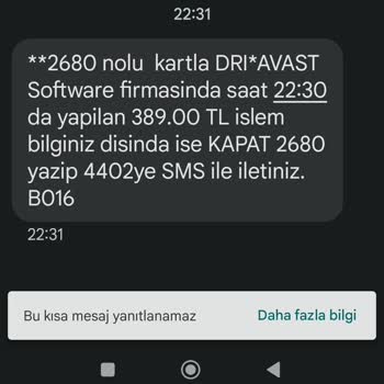 Avast Banka Hesabımdan İzinsiz Para Çekti