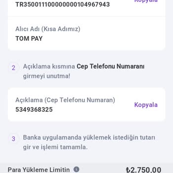 Hadi TOM Pay Adımı Değiştirmek İstiyorum