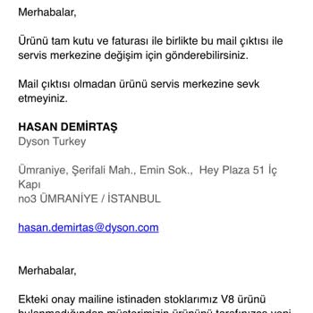 Dyson Müşteri Mağduriyeti Ve Çözümü Gereğinden Fazla Uzatması